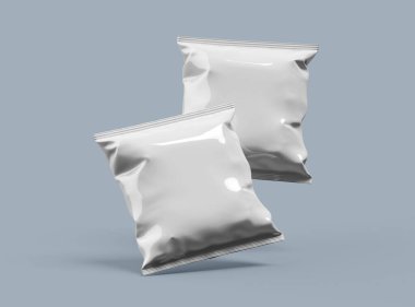 Hafif arka planda yiyecek için kare bir polietilen çanta için paketleme şablonu 