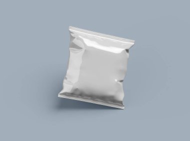 Hafif arka planda yiyecek için kare bir polietilen çanta için paketleme şablonu 