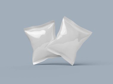 Pırıl pırıl, kapalı, hafif arkaplan kenarlı bir çerez paketinin 3 boyutlu görüntüsü