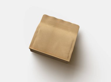 Açık arkaplan üzerinde fermuar bulunan kare bir paket paketi oluşturma 