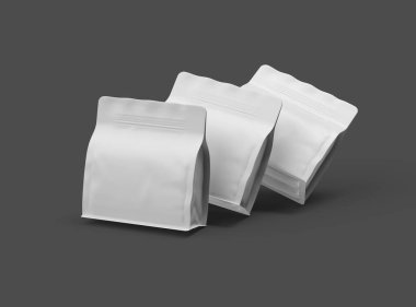 Koyu arkaplan üzerinde fermuar olan beyaz, kareli bir paket oluşturma 