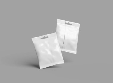 Koyu arkaplanda asılı deliği olan yeniden mühürlenebilir bir zip-lock çanta oluşturma