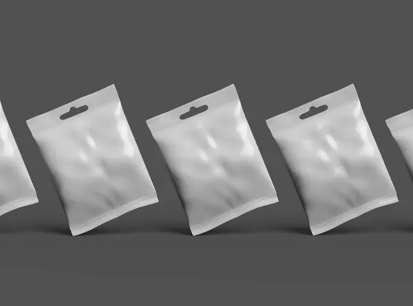 Koyu arkaplanda asılı deliği olan yeniden mühürlenebilir bir zip-lock çanta oluşturma