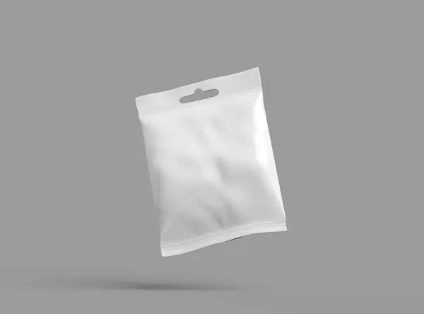 stock image Render of a resealable zip-lock bag with hanging hole on a light background