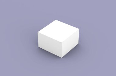 Temiz bir arka planda marka reklamları için kare ürün paketleme modeli 