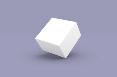 Temiz bir arka planda marka reklamları için kare ürün paketleme modeli 