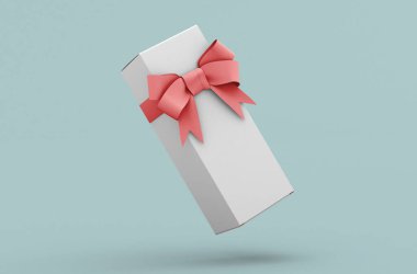 Kurdeleli uzun kağıt satışı kutusu, ürün tasarımı modeli. 