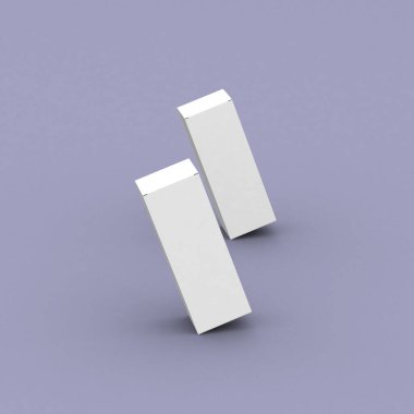 Ürün tasarımı için uzun kutu, paketleme şablonu 3d maketi. 