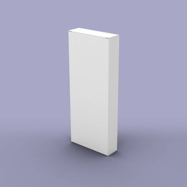 Ürün tasarımı için uzun dar kutu, paketleme şablonu. 