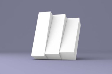 İki uzun kutu, ürün tasarımı için ambalaj şablonu. 