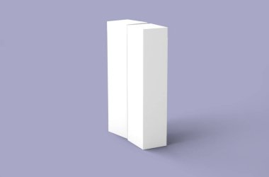 Two tall boxes, packaging template for product design mockup. 