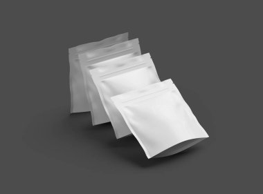 Rendered image for a square glossy sealed doypack on dark background  clipart