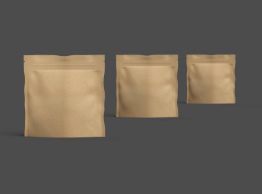 Kare kağıttan yapılmış bir paket paketinin koyu arkaplan üzerindeki 3D resmi 