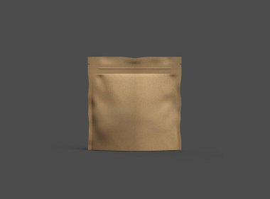 Kare kağıttan yapılmış bir paket paketinin koyu arkaplan üzerindeki 3D resmi 