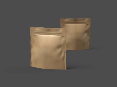 Kare kağıttan yapılmış bir paket paketinin koyu arkaplan üzerindeki 3D resmi 