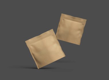 Kare kağıttan yapılmış bir paket paketinin koyu arkaplan üzerindeki 3D resmi 