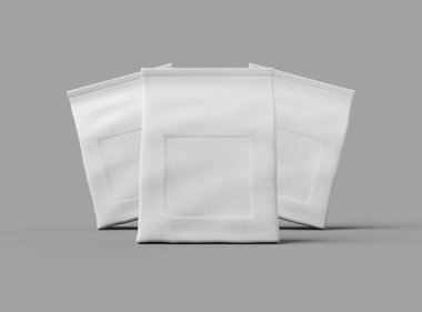 Açık arkaplanda pencere deliği olan parlak mühürlü bir paket için oluşturulmuş şablon 