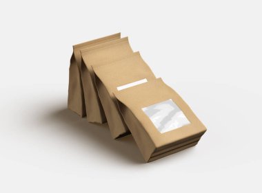 Işık arkaplan üzerinde kare pencere deliği olan bir kağıt paketi oluşturma 