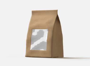 Işık arkaplan üzerinde kare pencere deliği olan bir kağıt paketi oluşturma 