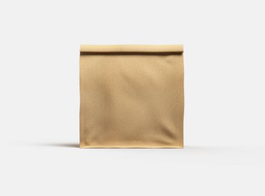 Açık arkaplan üzerine katlanmış kare bir kese kağıdı için hazırlanmış. 