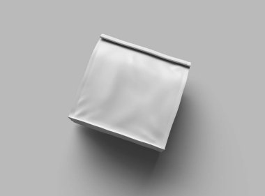 Açık arkaplan üzerine katlanmış parlak kare bir kağıt torba oluşturma 