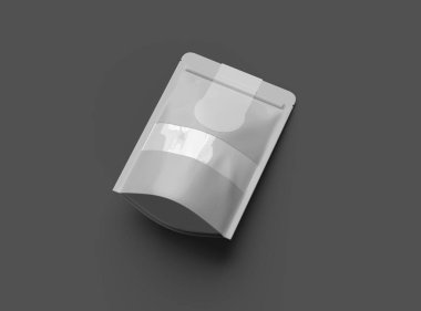 Koyu arkaplan üzerinde şeffaf pencere ve üst etiket etiketli parlak bir doydoyuma paketi oluşturma