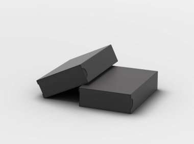 Render of a rectangular sliding drawer box on a light background clipart