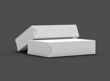 Render of a rectangular sliding drawer box on a dark background  clipart