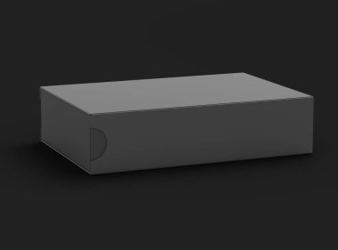 Render of a rectangular sliding drawer box on a dark background  clipart