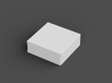 Kare kayan çekmece kutusunun koyu arkaplanda oluşturulmuş resmi