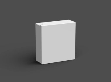 Kare kayan çekmece kutusunun koyu arkaplanda oluşturulmuş resmi