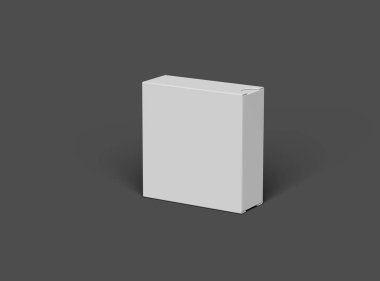 Rendered image of a square sliding drawer box on a dark background clipart