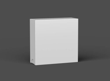 Kare kayan çekmece kutusunun koyu arkaplanda oluşturulmuş resmi