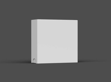 Kare kayan çekmece kutusunun koyu arkaplanda oluşturulmuş resmi