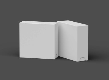 Kare kayan çekmece kutusunun koyu arkaplanda oluşturulmuş resmi