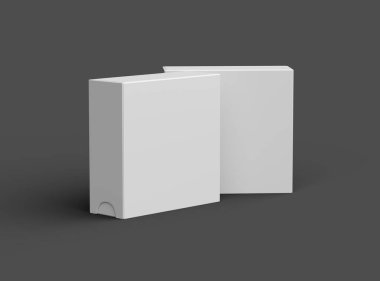 Kare kayan çekmece kutusunun koyu arkaplanda oluşturulmuş resmi