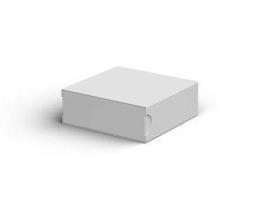 Rendered image of a square sliding drawer box on a light background clipart