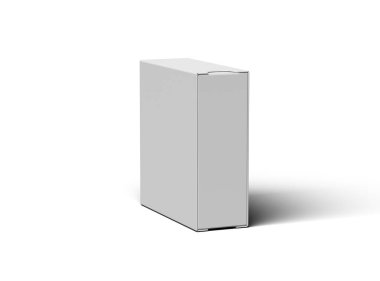 Rendered image of a square sliding drawer box on a light background clipart