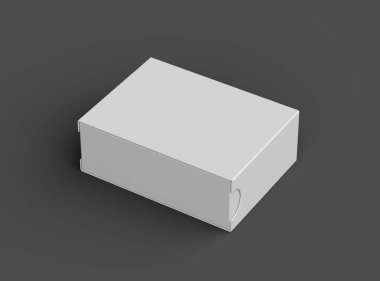 Koyu arkaplan üzerinde geniş dikdörtgen bir kaydırak çekmece kutusunun oluşturulmuş resmi 