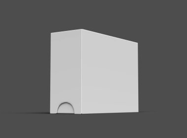 Koyu arkaplan üzerinde geniş dikdörtgen bir kaydırak çekmece kutusunun oluşturulmuş resmi 