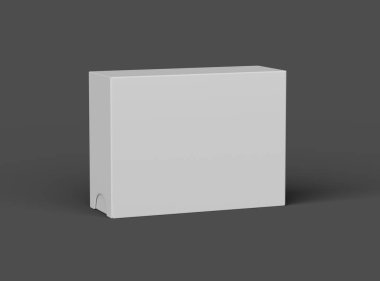 Koyu arkaplan üzerinde geniş dikdörtgen bir kaydırak çekmece kutusunun oluşturulmuş resmi 