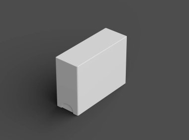 Koyu arkaplan üzerinde geniş dikdörtgen bir kaydırak çekmece kutusunun oluşturulmuş resmi 