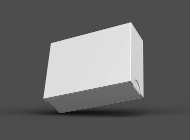 Koyu arkaplan üzerinde geniş dikdörtgen bir kaydırak çekmece kutusunun oluşturulmuş resmi 