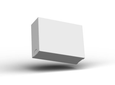 Rendered image of a wide rectangular sliding drawer box on a light background  clipart