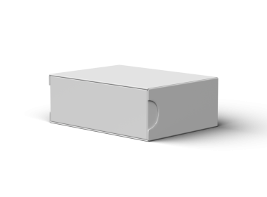 Şeffaf bir arkaplan üzerinde geniş dikdörtgen kayan çekmece kutusunun oluşturulmuş resmi