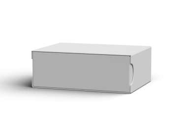 Şeffaf bir arkaplan üzerinde geniş dikdörtgen kayan çekmece kutusunun oluşturulmuş resmi