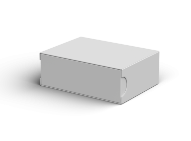 Şeffaf bir arkaplan üzerinde geniş dikdörtgen kayan çekmece kutusunun oluşturulmuş resmi