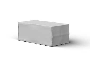 Beyaz dikdörtgen şeklinde bir kutunun çizilmiş görüntüsü.