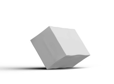 Beyaz dikdörtgen şeklinde bir kutunun çizilmiş görüntüsü.