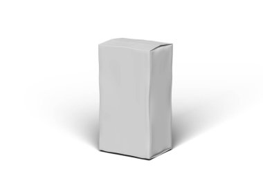 Beyaz dikdörtgen şeklinde bir kutunun çizilmiş görüntüsü.